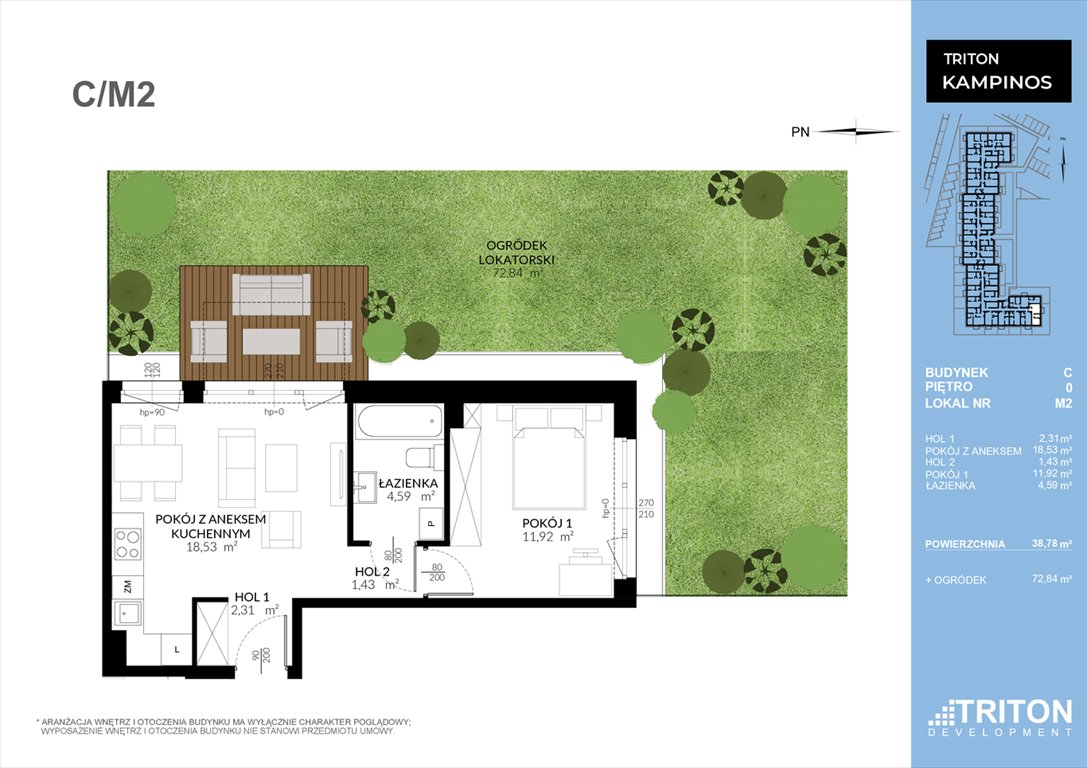 Nowe mieszkanie Triton Kampinos Łomna-Las, Wiśniowa dz. 5/53  39m2 Foto 1