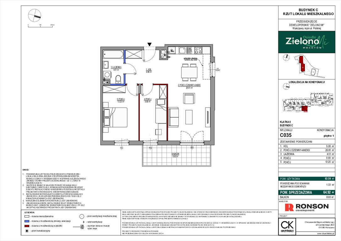 Nowe mieszkanie trzypokojowe Zielono Mi Warszawa, Mokotów, ul. Polska 10  64m2 Foto 1