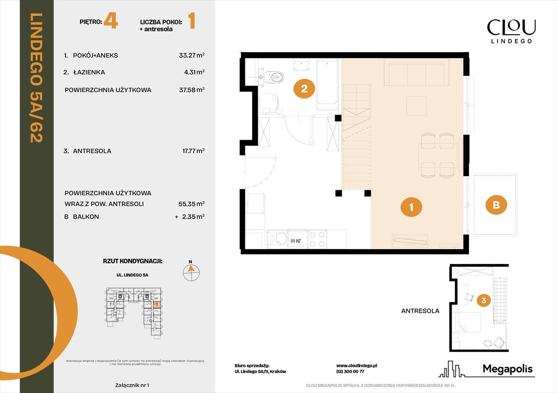 Nowe mieszkanie dwupokojowe Clou Lindego Kraków, Lindego 5a  38m2 Foto 1