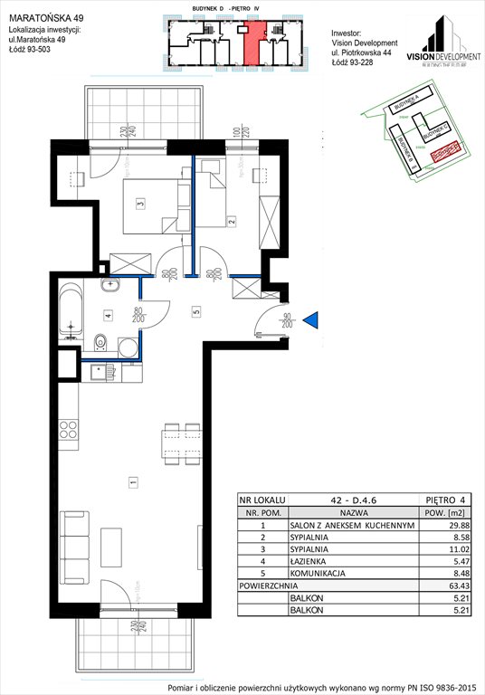mieszkanie na sprzedaż 63m2 mieszkanie Łódź, Retkinia, Maratońska 49C