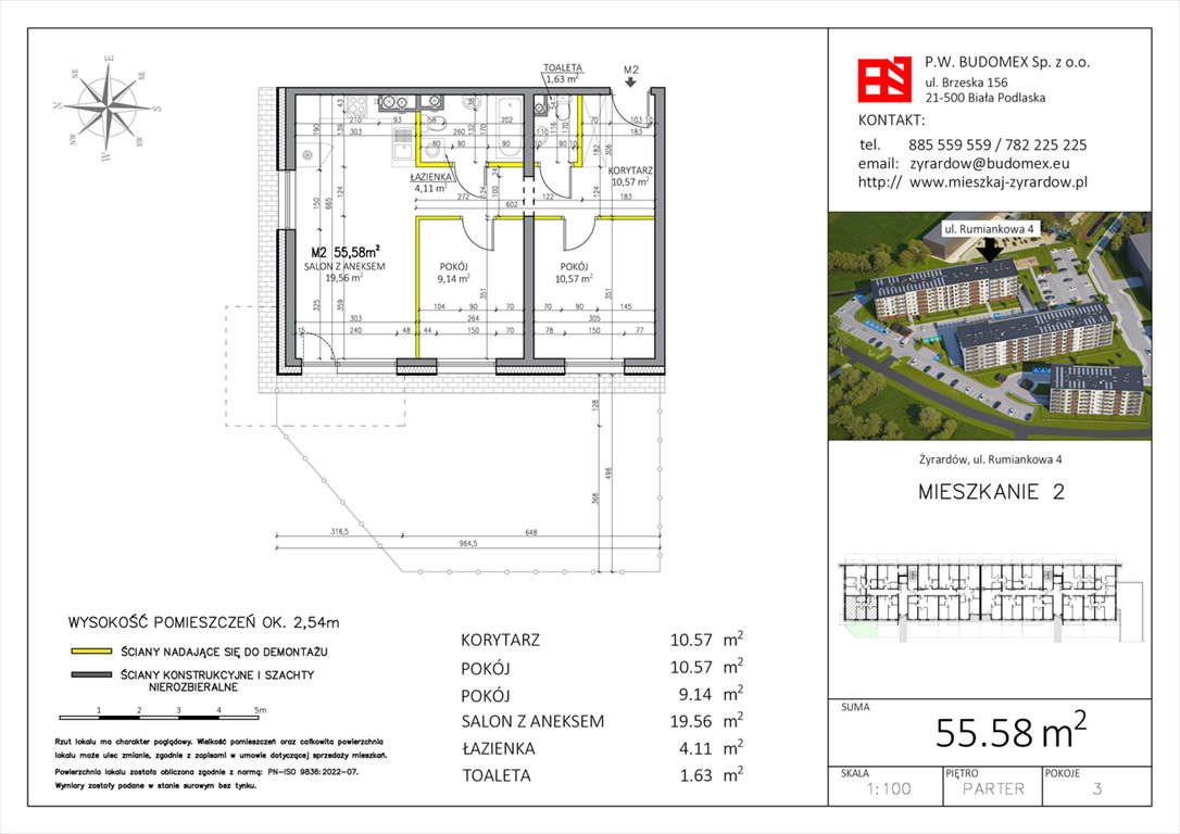 Nowe mieszkanie trzypokojowe Rumiankowa 4 Żyrardów, Rumiankowa 4  56m2 Foto 1