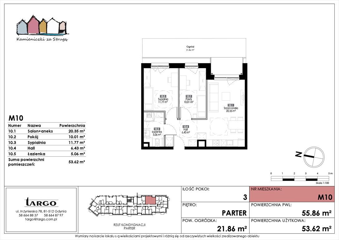 Nowe mieszkanie trzypokojowe Kamieniczki za Strugą Rumia, Kosynierów 9  54m2 Foto 1