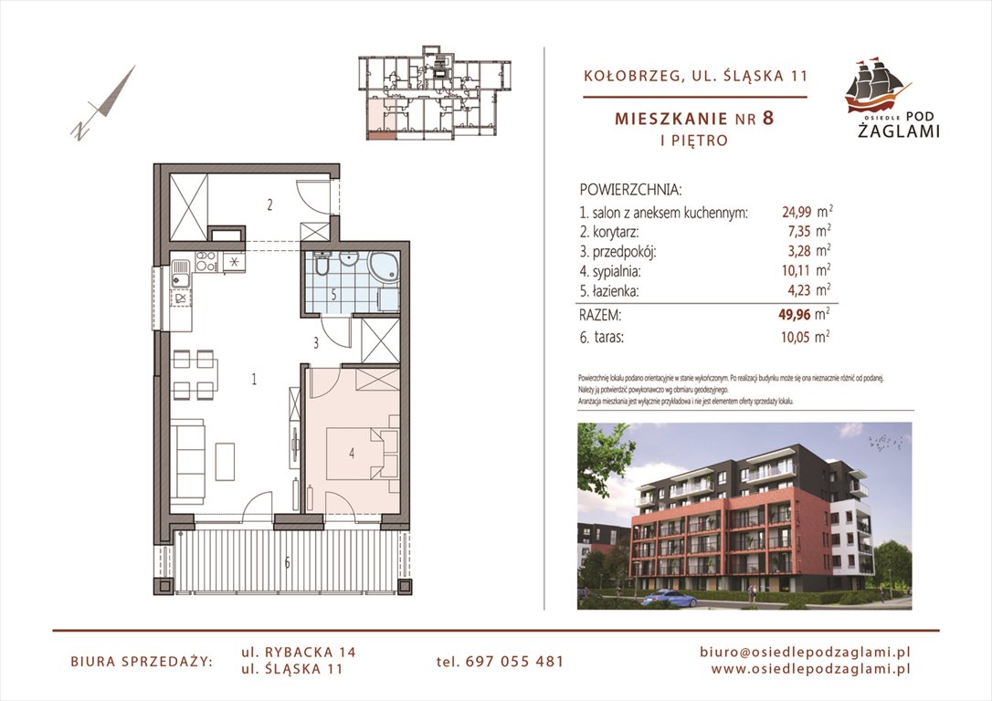Nowe mieszkanie dwupokojowe Osiedle Pod Żaglami Kołobrzeg, Śląska 11  50m2 Foto 1