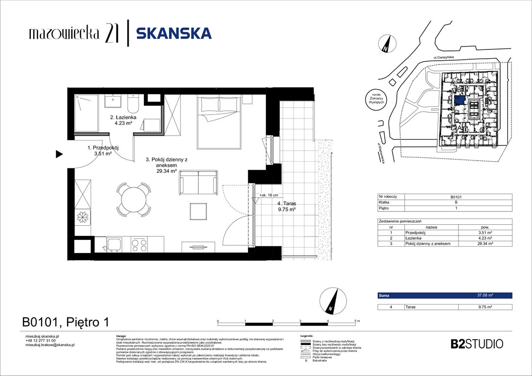 Nowa kawalerka Mazowiecka 21 Kraków, Krowodrza, ul. Mazowiecka 21  37m2 Foto 1