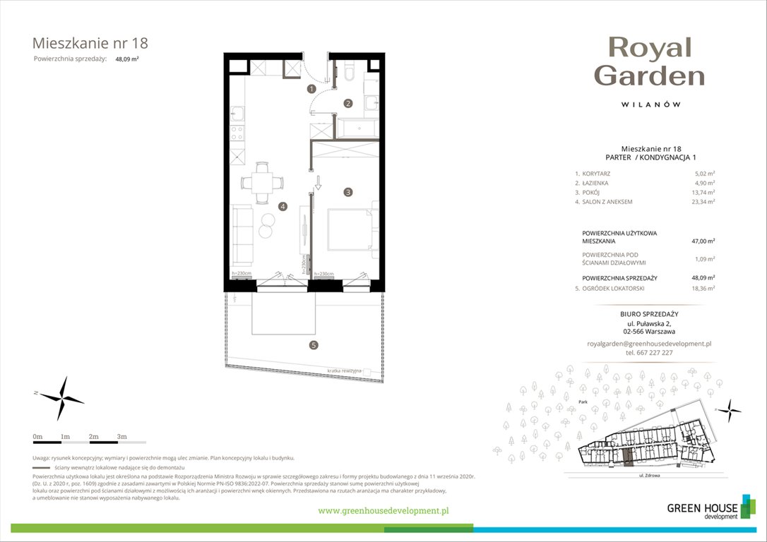 Nowe mieszkanie dwupokojowe Royal Garden Wilanów Warszawa, Wilanów, Zdrowa 2  47m2 Foto 1