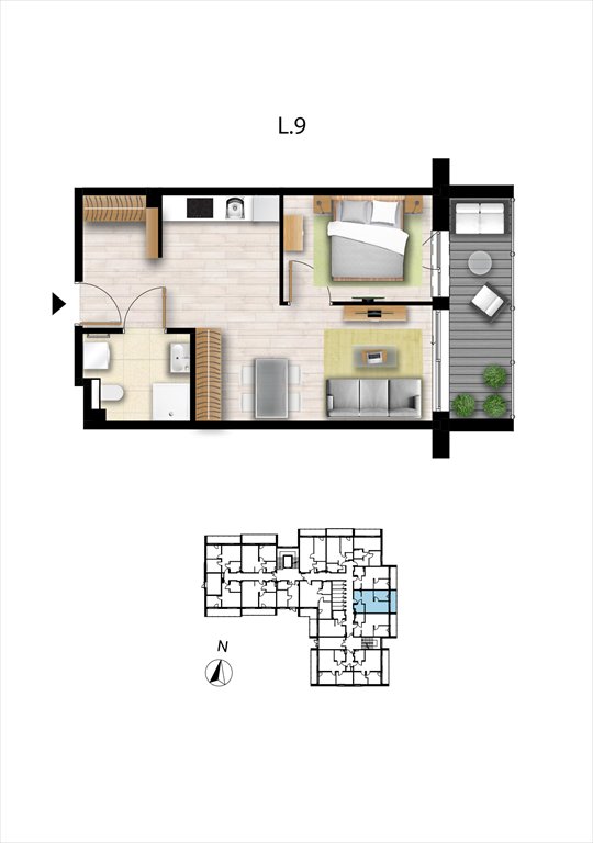 Nowe mieszkanie dwupokojowe Sunset Resort Grzybowo, Nadmorska 98 -106  38m2 Foto 1