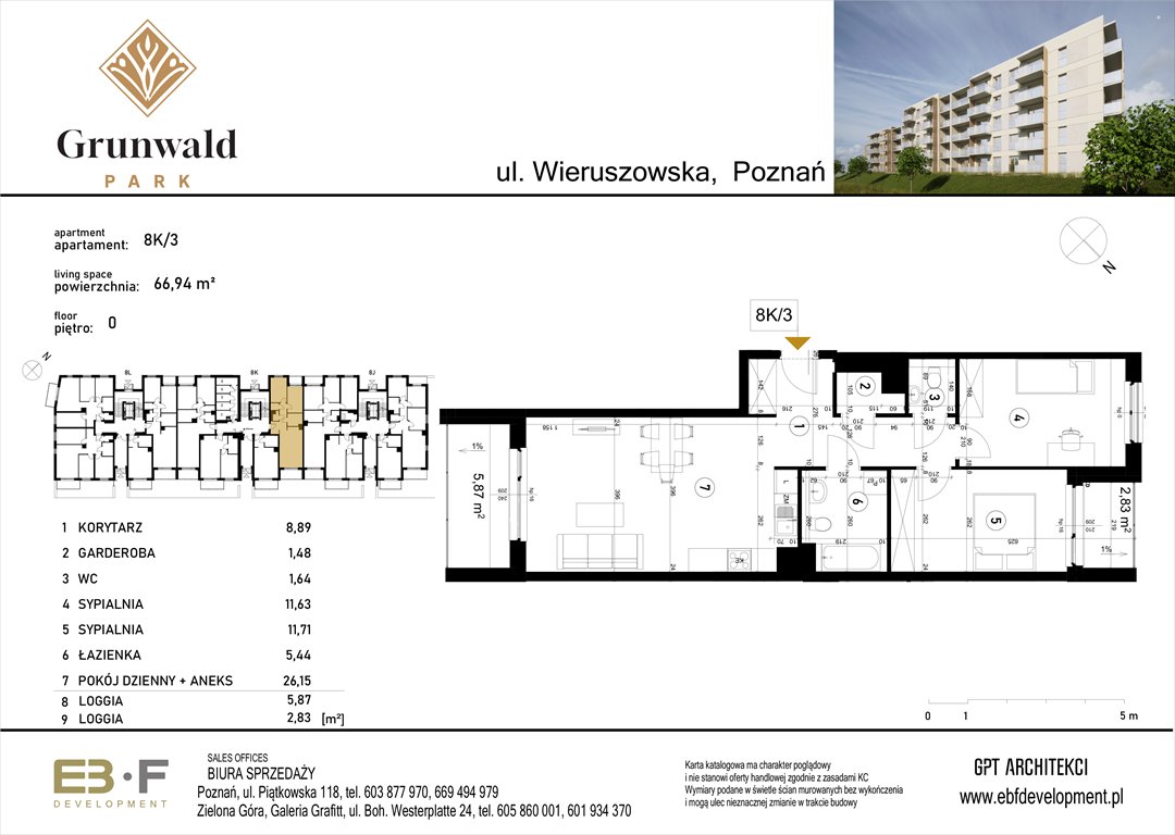 Nowe mieszkanie trzypokojowe Grunwald Park - ul. Wieruszowska 8 Poznań, Grunwald, Wieruszowska 8  67m2 Foto 1
