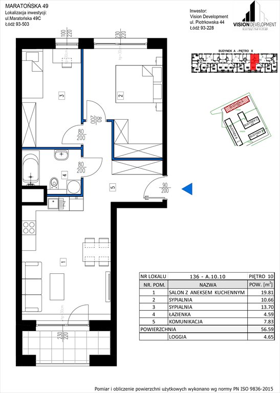 Nowe mieszkanie trzypokojowe Maratońska 49 Nowa Retkinia  Łódź, Retkinia, Maratońska 49C  57m2 Foto 1
