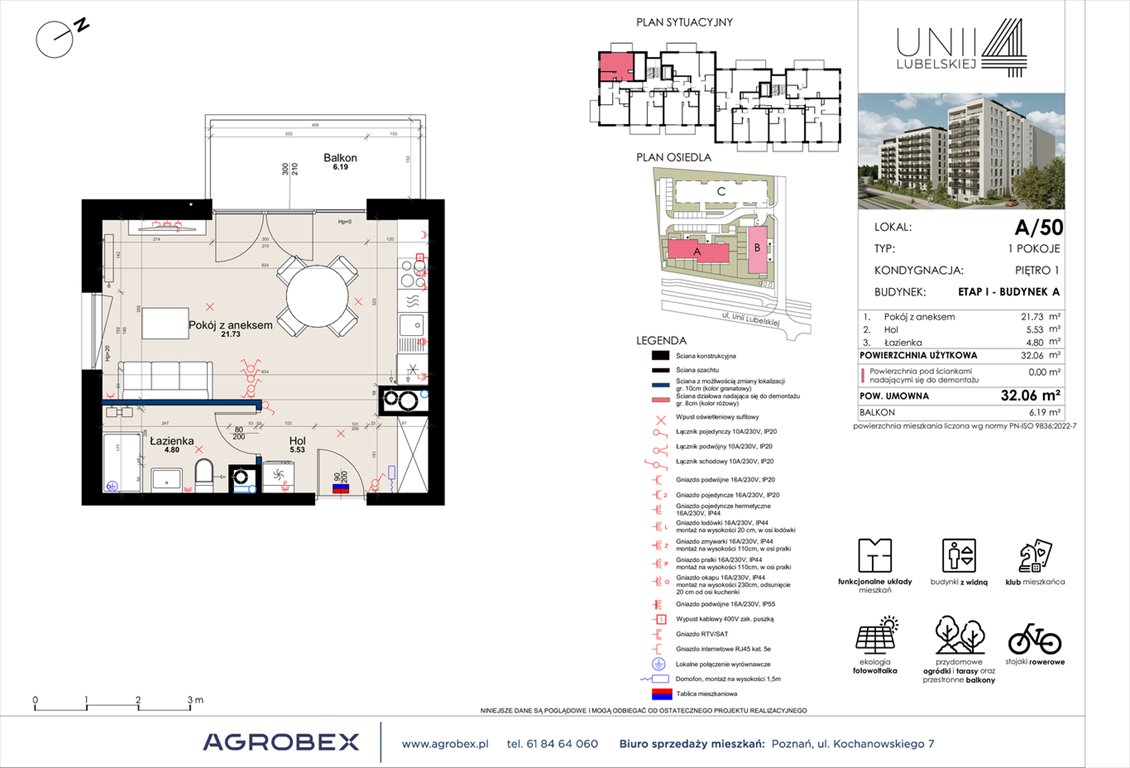 Nowa kawalerka Unii Lubelskiej 4 Poznań, Unii Lubelskiej 4  32m2 Foto 1