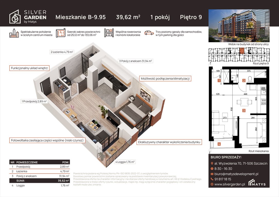 Nowa kawalerka Silver Garden Szczecin, Centrum, al. Wyzwolenia 70 / ul. Staszica 21  40m2 Foto 1