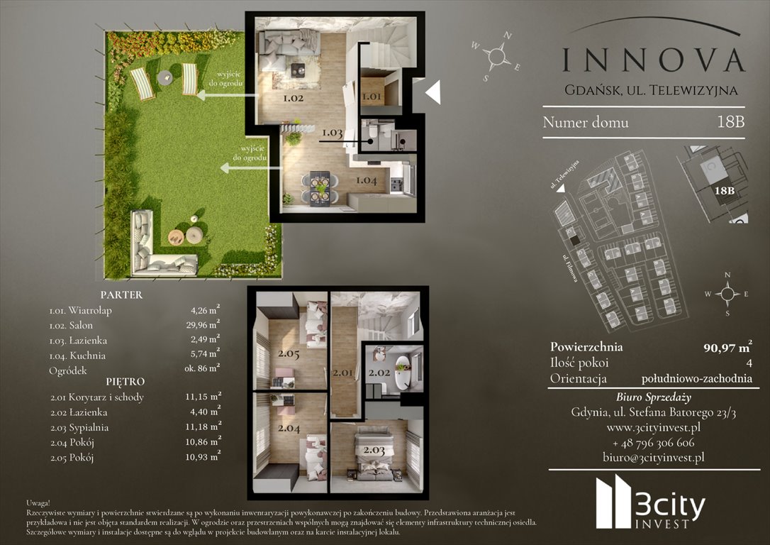 Nowe mieszkanie czteropokojowe  Innova Gdańsk, Matarnia, Telewizyjna 32  91m2 Foto 1