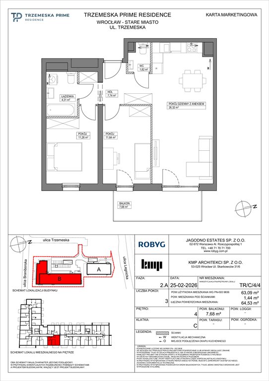 Nowe mieszkanie trzypokojowe Trzemeska Prime Residence Wrocław, Stare Miasto, Trzemeska  63m2 Foto 1