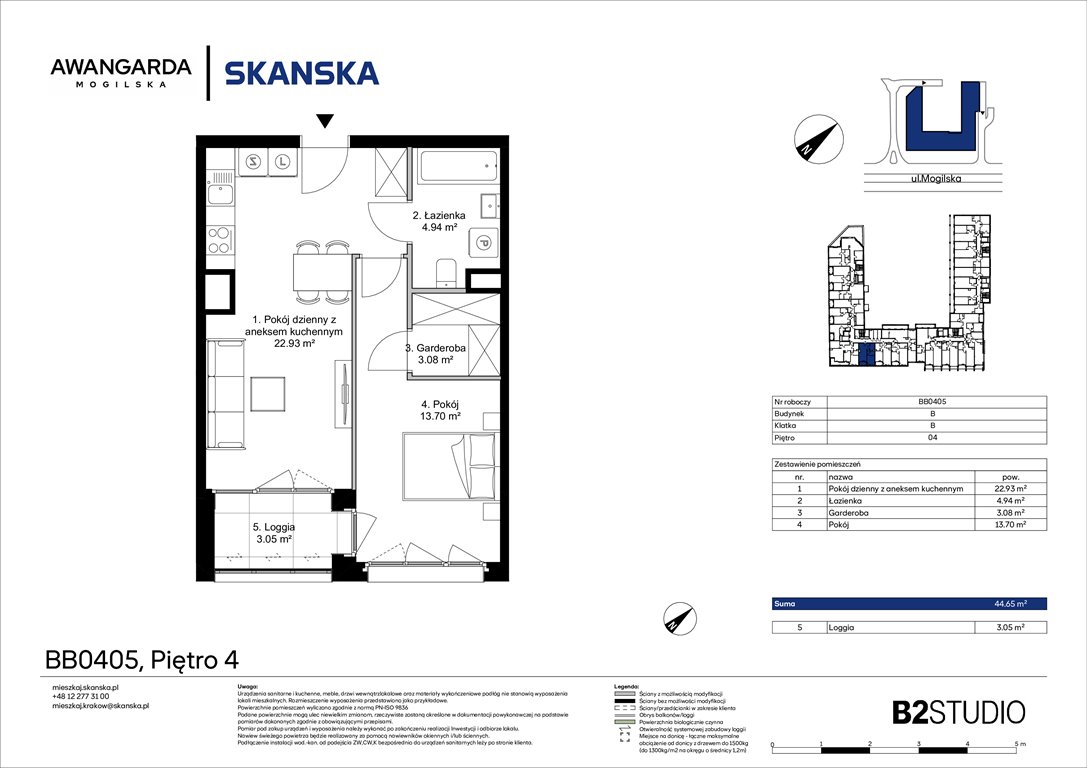 Nowe mieszkanie dwupokojowe Awangarda Mogilska Kraków, Prądnik Czerwony, Mogilska 126  45m2 Foto 1