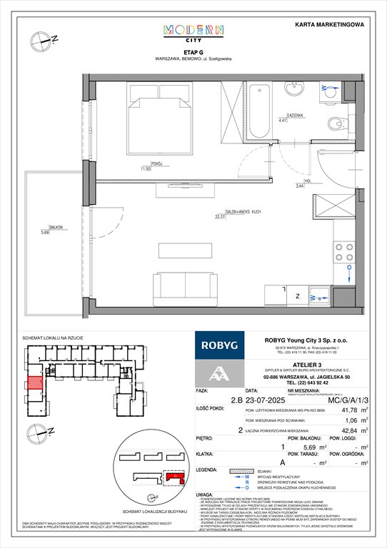 Nowe mieszkanie dwupokojowe Modern City Warszawa, Bemowo, Szeligowska  42m2 Foto 1