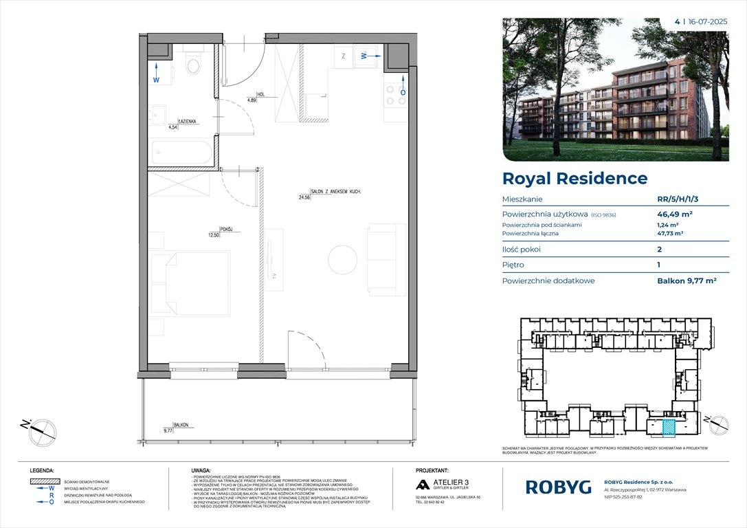Nowe mieszkanie dwupokojowe Royal Residence Warszawa, Wilanów, Sarmacka  46m2 Foto 1