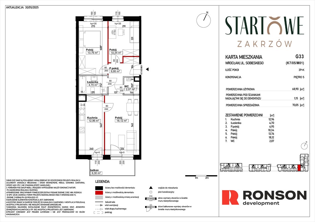 Nowe mieszkanie trzypokojowe Osiedle Startowe Wrocław, Psie Pole, Zatorska, róg Sobieskiego  70m2 Foto 1