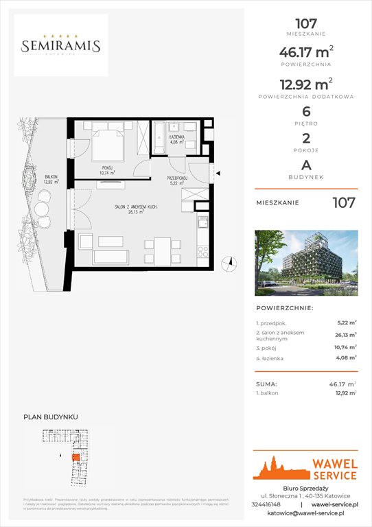 mieszkanie na sprzedaż 46m2 mieszkanie Katowice, Bogucice - Dąbrówka Mała, Wiertnicza 32