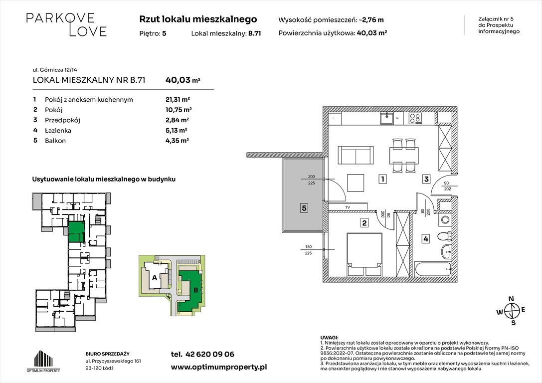 Nowe mieszkanie dwupokojowe PARKOVE LOVE Łódź, Bałuty-Doły, ul. Górnicza 12/14  40m2 Foto 1
