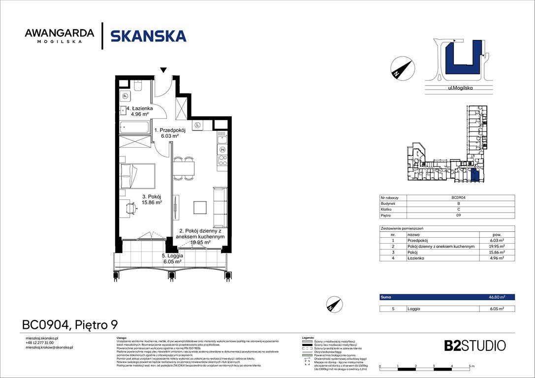 Nowe mieszkanie dwupokojowe Awangarda Mogilska Kraków, Prądnik Czerwony, Mogilska 126  47m2 Foto 1