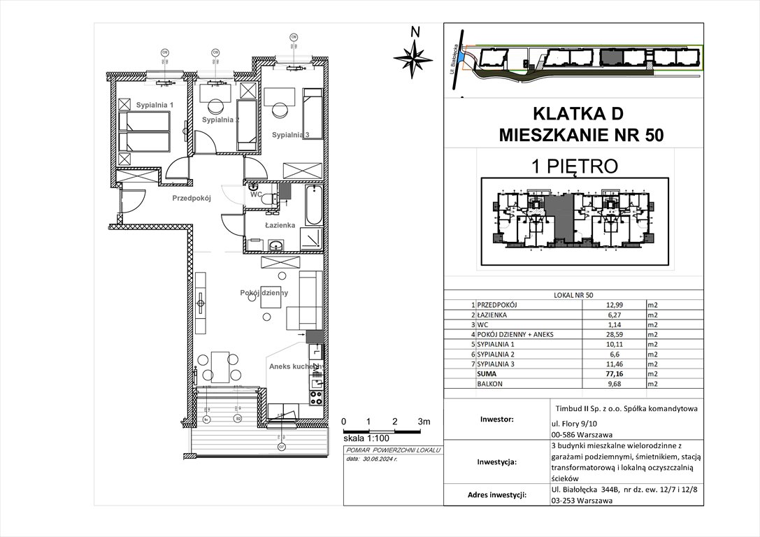 Nowe mieszkanie czteropokojowe  OSIEDLE BIAŁOŁĘCKA 344 Warszawa, Białołęka, Białołęcka 344  77m2 Foto 1