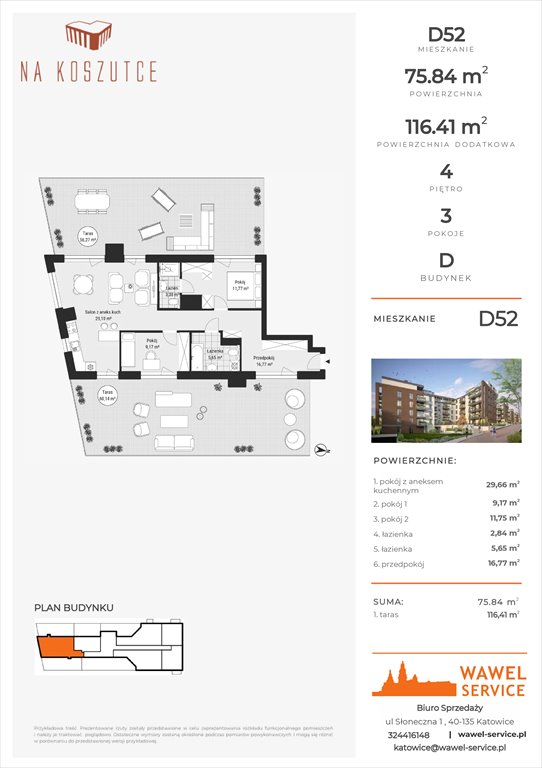 Nowe mieszkanie trzypokojowe Na Koszutce II Katowice, Słoneczna 1  76m2 Foto 1