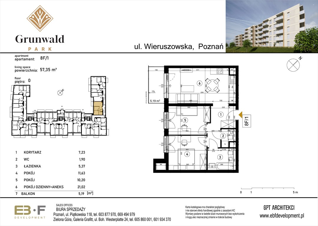 Nowe mieszkanie trzypokojowe Grunwald Park - ul. Wieruszowska 8 Poznań, Grunwald, Wieruszowska 8  57m2 Foto 1