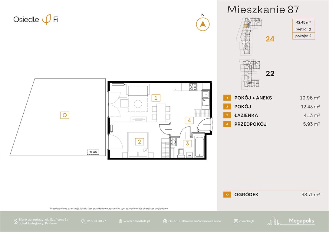 Nowe mieszkanie dwupokojowe Osiedle FI 3 Kraków, Podgórze, Rzemieślnicza 22-24  42m2 Foto 1
