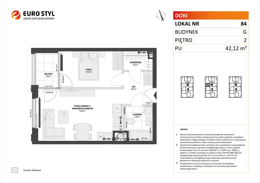 Nowe mieszkanie dwupokojowe DOKI LIVING Gdańsk, Śródmieście, ks. Jerzego Popiełuszki/Rybaki Górne  42m2 Foto 1