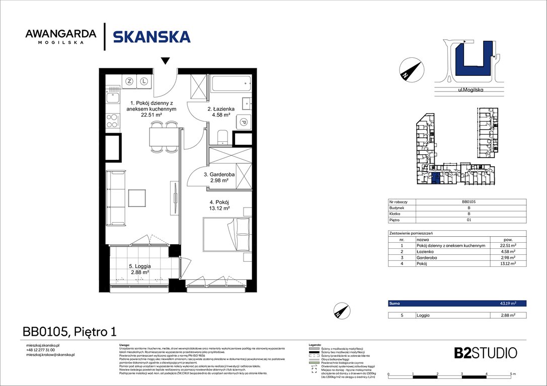Nowe mieszkanie dwupokojowe Awangarda Mogilska Kraków, Prądnik Czerwony, Mogilska 126  43m2 Foto 1