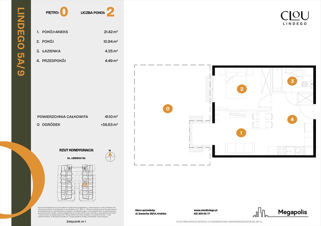 Nowe mieszkanie dwupokojowe Clou Lindego Kraków, Lindego 5a  41m2 Foto 1