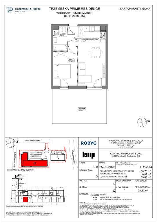 Nowe mieszkanie dwupokojowe Trzemeska Prime Residence Wrocław, Stare Miasto, Trzemeska  39m2 Foto 1