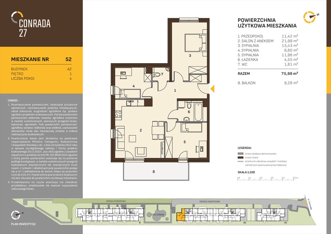 Nowe mieszkanie czteropokojowe  CONRADA 27 Kraków, Prądnik Biały, Conrada 27  76m2 Foto 1