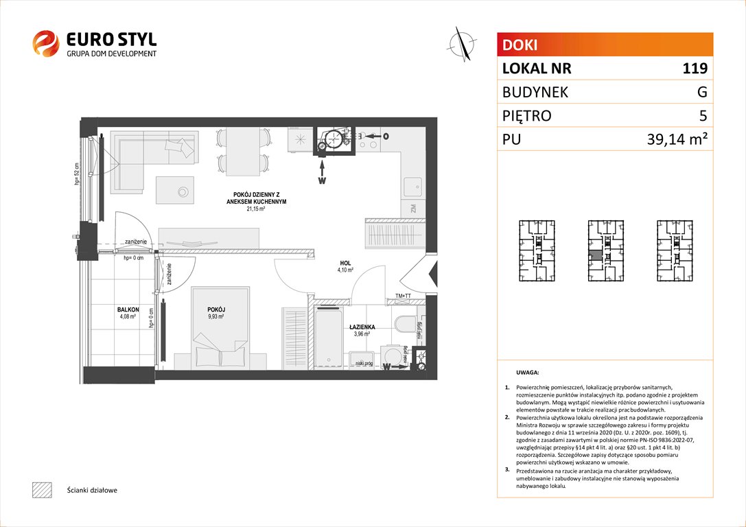 Nowe mieszkanie dwupokojowe DOKI LIVING Gdańsk, Śródmieście, ks. Jerzego Popiełuszki/Rybaki Górne  39m2 Foto 1