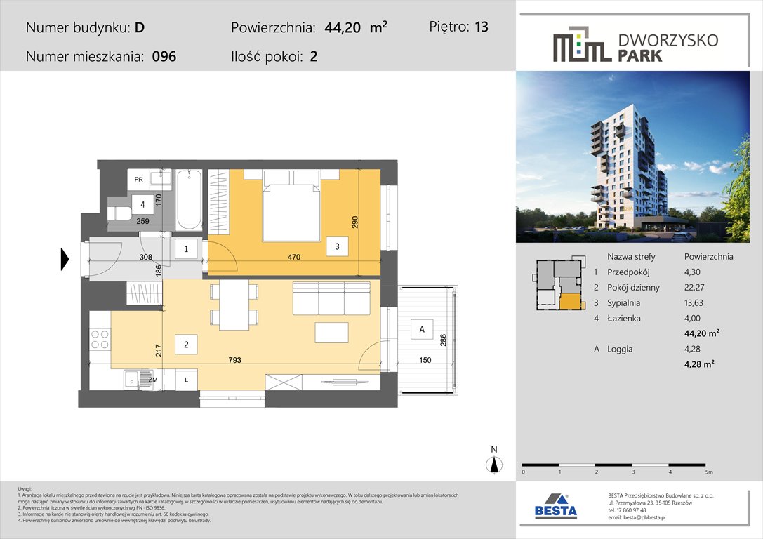 Nowe mieszkanie dwupokojowe Dworzysko Park Rzeszów, Przybyszówka, Dworzysko  44m2 Foto 1