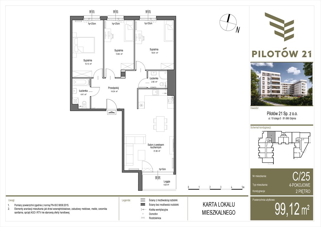 Nowe mieszkanie czteropokojowe  Pilotow 21 Gdańsk, Zaspa, Pilotów 21  99m2 Foto 1