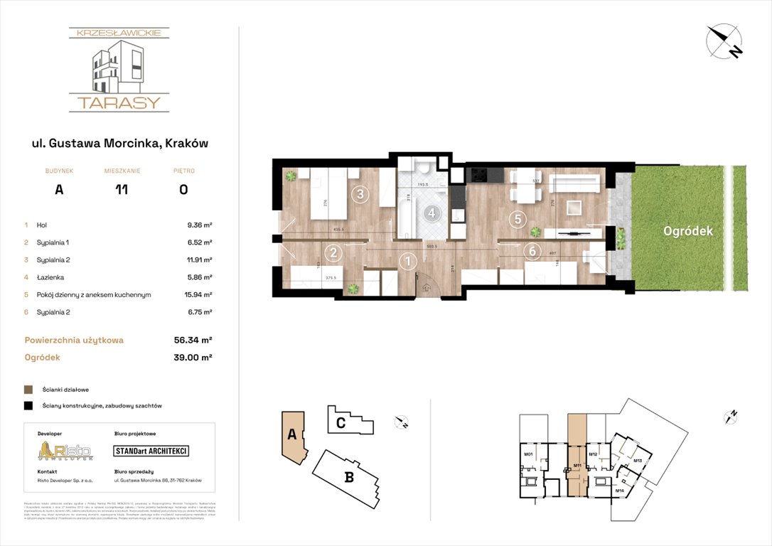 Nowe mieszkanie czteropokojowe  KRZESŁAWICKIE TARASY Kraków, Wzgórza Krzesławickie, Gustawa Morcinka  56m2 Foto 1