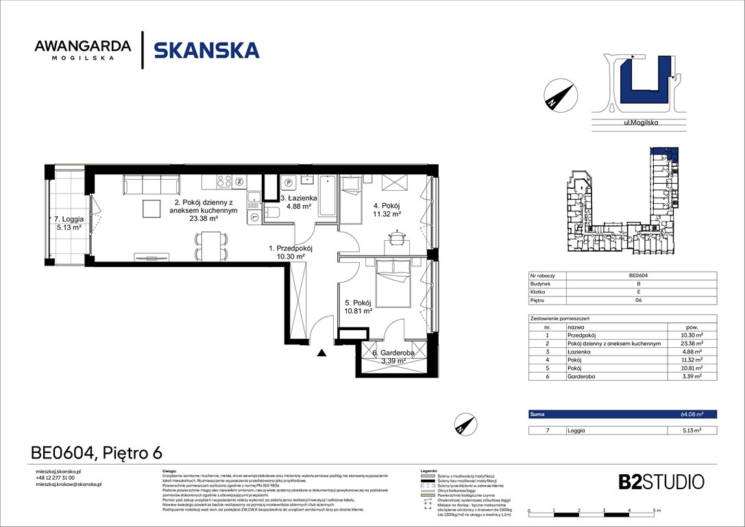 Nowe mieszkanie trzypokojowe Awangarda Mogilska Kraków, Prądnik Czerwony, Mogilska 126  64m2 Foto 1