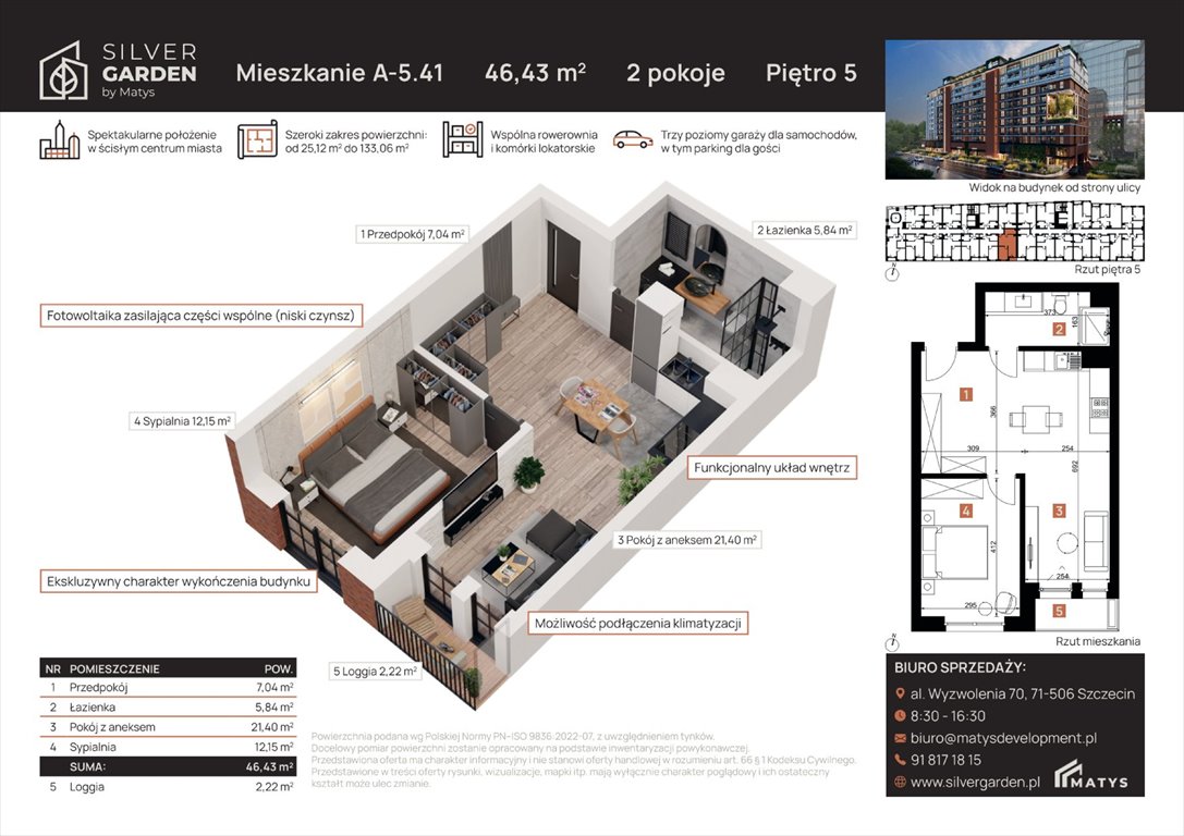 mieszkanie na sprzedaż 61m2 mieszkanie Szczecin, Centrum, al. Wyzwolenia 70 / ul. Staszica 21