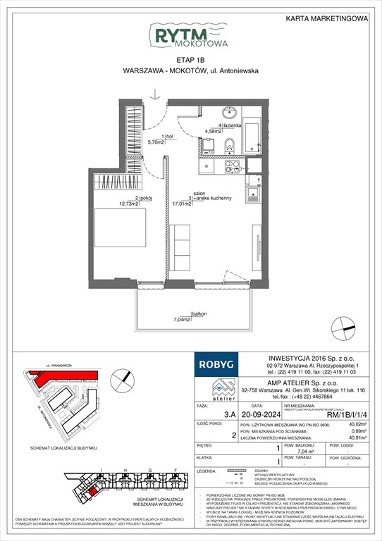 Nowe mieszkanie dwupokojowe Rytm Mokotowa Warszawa, Mokotów, Antoniewska  40m2 Foto 1