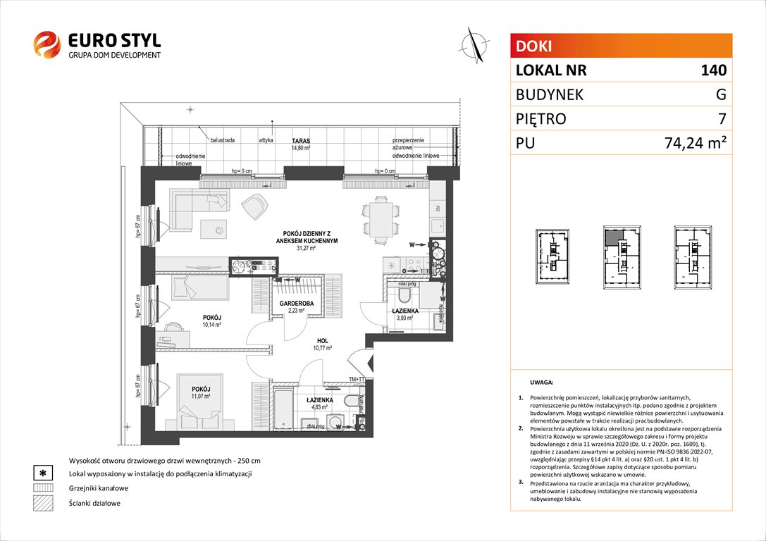 Nowe mieszkanie trzypokojowe DOKI LIVING Gdańsk, Śródmieście, ks. Jerzego Popiełuszki/Rybaki Górne  74m2 Foto 1