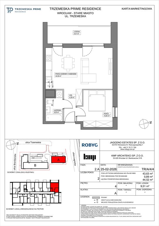 Nowe mieszkanie dwupokojowe Trzemeska Prime Residence Wrocław, Stare Miasto, Trzemeska  44m2 Foto 1