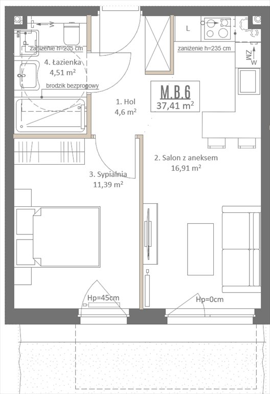 Nowe mieszkanie dwupokojowe Botanika Gdańsk, Osowa, Izydy  37m2 Foto 1