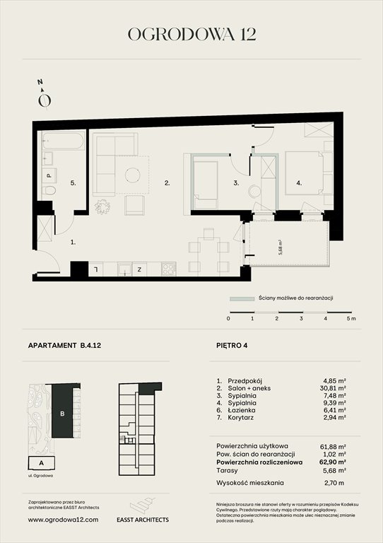 Nowe mieszkanie Apartamentowiec Ogrodowa 12 Poznań, Ogrodowa 12  63m2 Foto 1