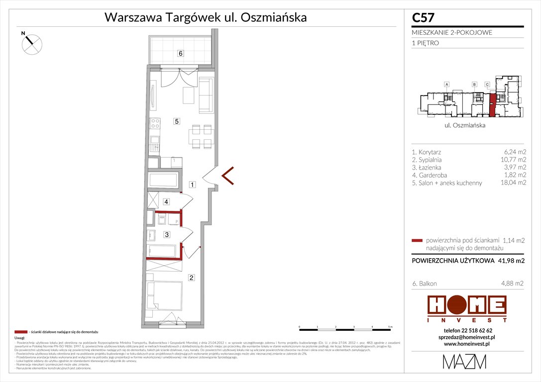 Nowe mieszkanie dwupokojowe Apartamenty Oszmiańska II Warszawa, Targówek, ul. Oszmiańska 22  42m2 Foto 1