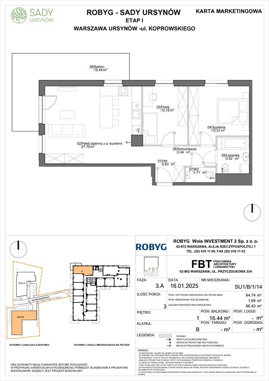 Nowe mieszkanie trzypokojowe Sady Ursynów Warszawa, Koprowskiego  65m2 Foto 1