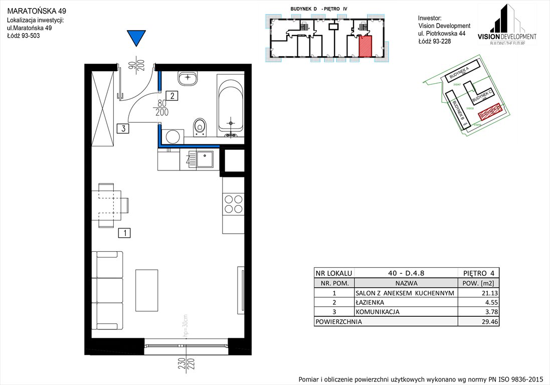 Nowa kawalerka Maratońska 49 Nowa Retkinia  Łódź, Retkinia, Maratońska 49C  29m2 Foto 1