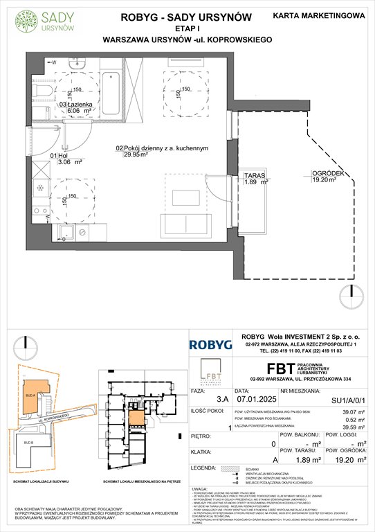 Nowa kawalerka Sady Ursynów Warszawa, Koprowskiego  39m2 Foto 1