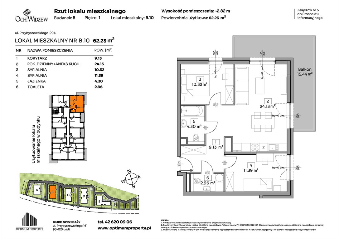 Nowe mieszkanie trzypokojowe OchWidzew Łódź, Widzew, Przybyszewskiego 292-300  62m2 Foto 1