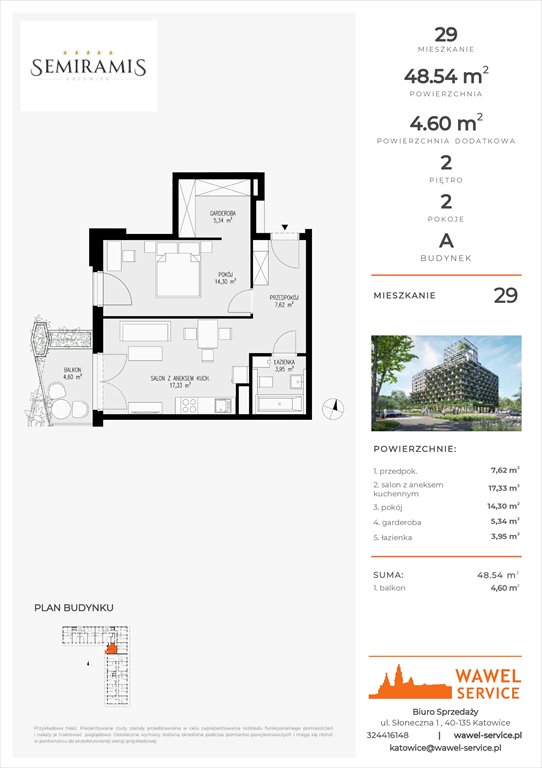 mieszkanie na sprzedaż 49m2 mieszkanie Katowice, Bogucice - Dąbrówka Mała, Wiertnicza 32