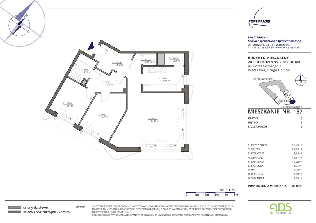 Nowe mieszkanie trzypokojowe Sierakowskiego 1 i 3 Warszawa, Praga Północ, Sierakowskiego 1-3  98m2 Foto 1